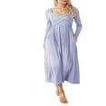 thumbnail image 1 of MesaSe Femmes Été Automne Occasionnel Midi Robes Manches Longues V Cou Croix devant Côtelé Robe Élastique Robe Longue de Base avec Poches, 1 of 9