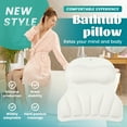 thumbnail image 3 of Sutowe Bath Pillow Ergonomic Silicone Bathtub Pillow with Non Slip Suction Cups Comfortable Washable Bathtub Neck Support for Bathroom Tub, 3 of 8