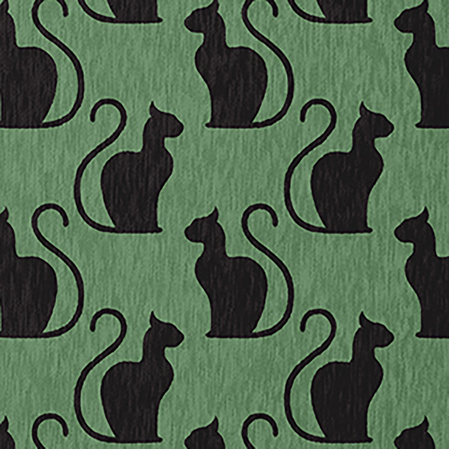 Simply Daisy Spooky Cats Sage Halloween Chenille Area Rug, 18" x 30"