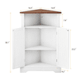 thumbnail image 5 of Smuxee Farmhouse Corner Bathroom Storage Cabinet, Freestanding Triangle Linen Organizer Cabinet with Barn Doors & Adjustable Shelves for Laundry Room,White, 5 of 6