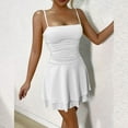 thumbnail image 5 of Dresses for Women Plus Size Akafmk Summer Dresses for Women Casual Dresses,Solid Color Sleeveless Spaghetti Straps Mini Dresses Loose Fitting Flowy Multi-layer A Line Beach Sundress, 5 of 5