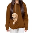 thumbnail image 2 of Xdegoge Hoodies for Women with Kangaroo Pockets Cats Dog Pouch Hooded Sweatshirt Pet Carrier Pullover Long Sleeve Tops Outerwear, 2 of 5