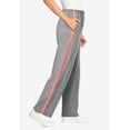 thumbnail image 3 of Woman Within Plus Size Tall Cotton French Terry Straight-Leg Pull-On Side-Stripe Pants, 3 of 4