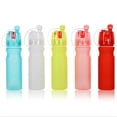 thumbnail image 4 of Botella pulverizadora de agua deportiva de plástico portátil de 600 ml para gimnasio Blanco, 4 of 8