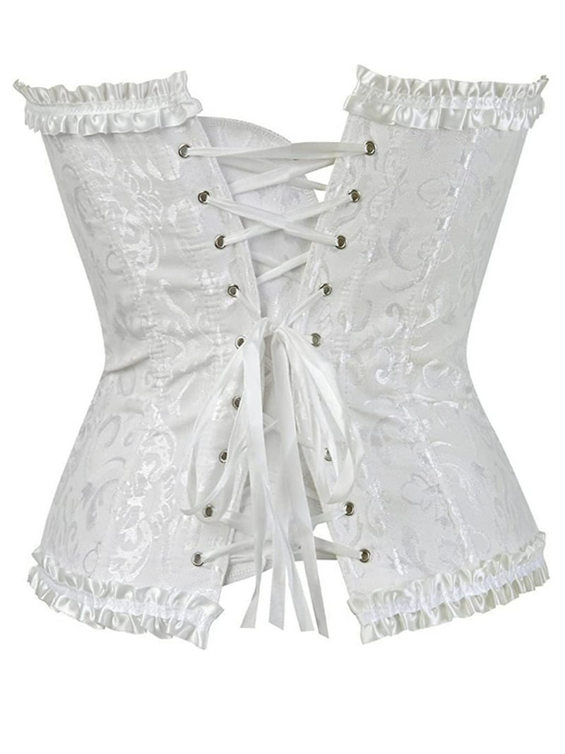 MISS MOLY Women's Lace Up Boned Plus Size Overbust Corset Bustier