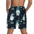thumbnail image 4 of Haiem Gnome and Snowflakes Mens Swim Trunks with Compression Liner 2 in 1 Swimming Shorts Stretch Swimwear Quick Dry,Board Shorts-Medium, 4 of 9