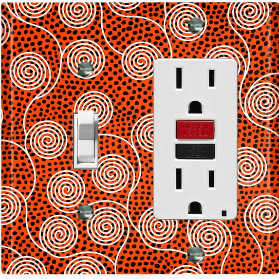 Metal Light Switch Plate Cover Colorful Safari African Tribal Art Pattern SFR026