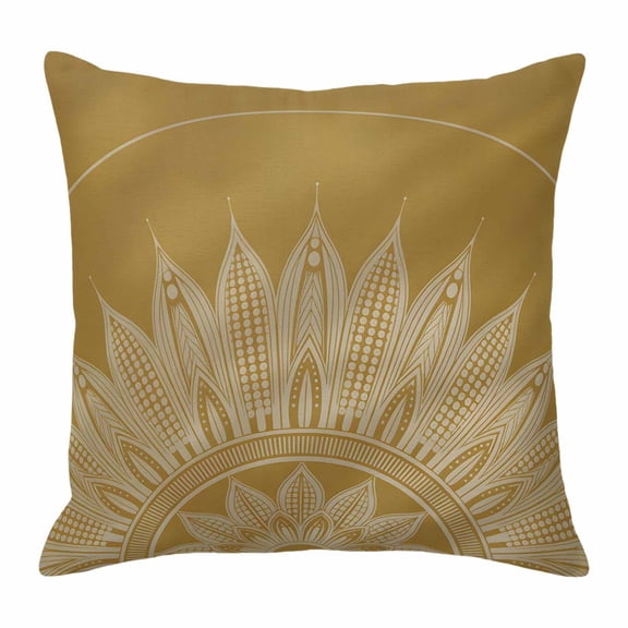 Pillow Covers 24x24 Inch, Brown Boho Linen Pillowcase with Invisible Zipper, Middle Century Abstract Floral Ethnic Art Decorative Throw Pillow Covers Cushion Case for Couch Sofa Bed Living Room