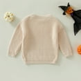 thumbnail image 6 of Toddler Baby Boy Girl Halloween Outfit Knit Chunky Pumpkin Sweaters Crew Neck Pullover Sweatshirt Tops Fall Winter Clothes, 6 of 8