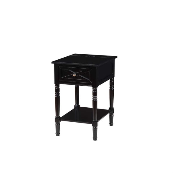 Mesa auxiliar Country Oxford de 1 cajón con estación de carga y estante Convenience Concepts V2-198