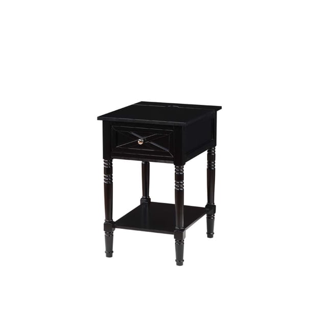 Mesa auxiliar Country Oxford de 1 cajón con estación de carga y estante Convenience Concepts V2-198