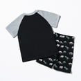 thumbnail image 6 of TOWED22 Toddler Baby Boy Clothes Summer Outfit Short Sleeve Tractor Letter Print T Shirt Shorts Set Black,4-5 Y, 6 of 9