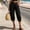 *Black, variant on ClodeEU Women's High Waist Cropped Cargo Pants,Casual Capri Trousers with Pockets Army Green,Women's Plus L