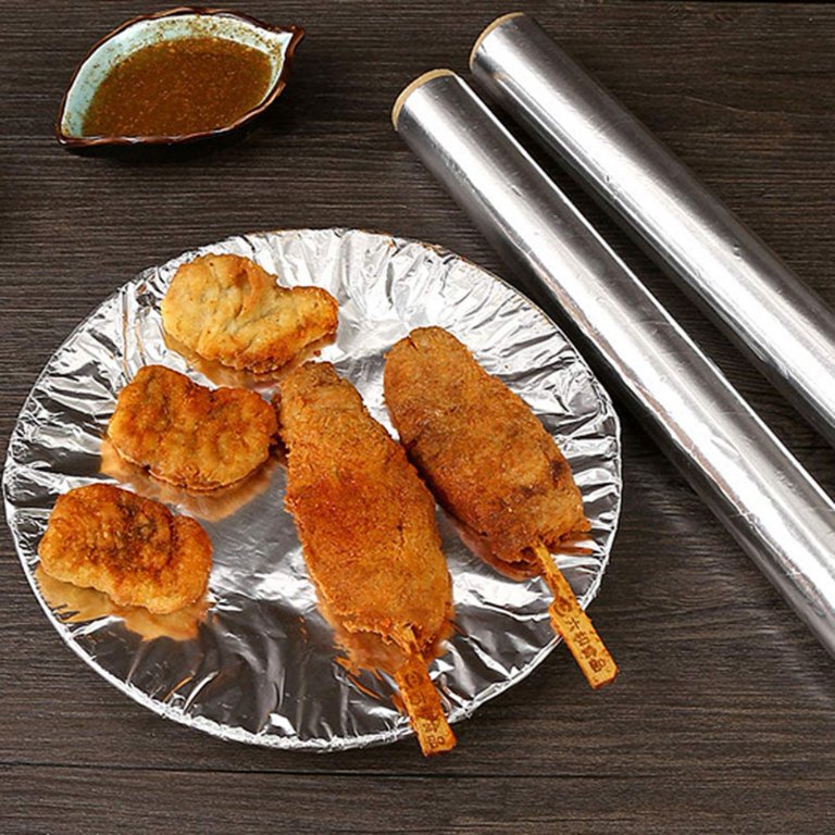 1roll Aluminum Foil Paper, Silver Heat Resistant Air Fryer Liner