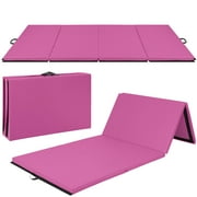 Best Choice Products 8ft Folding Exercise Gym Mat for Gymnastics, Aerobics, Yoga, Martial Arts Pink by