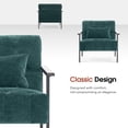thumbnail image 6 of MCombo Set of 2 Modern Accent Chairs, Chenille Upholstered Armchair, Ergonomics Lounge Chair for Living Room HQ417(Dark Green), 6 of 9