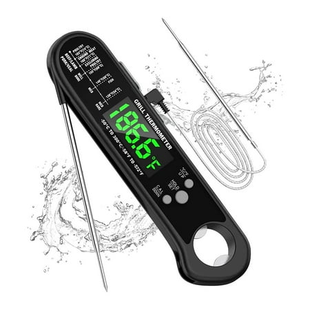 

Digital Meat Thermometer 2In1 Digital Instant Read Food Thermometer with Foldable Probe&for BBQ Grill and Roast Turkey