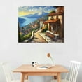 thumbnail image 2 of COMIO Italian Cityscape Abstract Wall Art Artwork: Mediterranean City Italy Street Towns Picture Painting on Canvas for Paris Cafe Room, 2 of 4