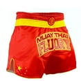 thumbnail image 3 of FLUORY Muay Thai Shorts Free Combat Mixed Martial Arts Boxing Training Match Pants Chinese Flag Embroidery Shorts, 3 of 5