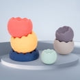 thumbnail image 4 of Soft Rubber Stacking Toys Eggshell Nesting Cups Montessori Educational Building Blocks for Sensory Grasping Development, 4 of 9