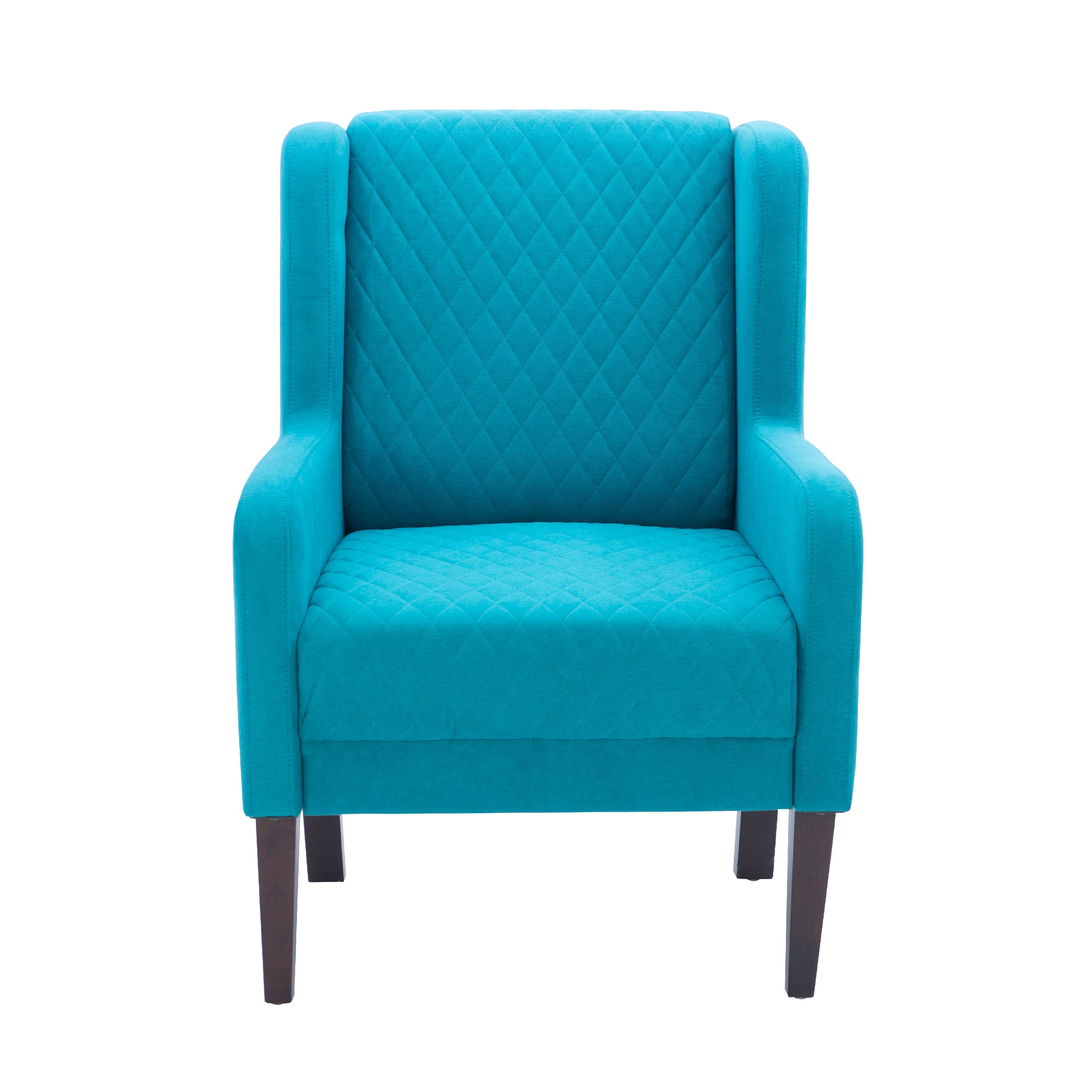 Powell Laude Quilted Velvet Wingback Accent Chair, Teal