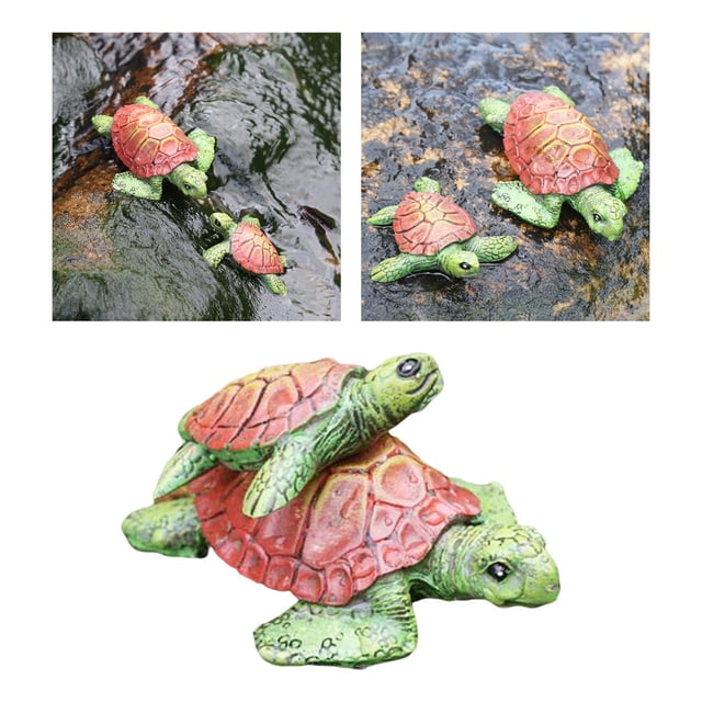 Regalos de Decoración de Ornamento de Jardín de Tortuga Lindos para Decoración de Jardín Al Aire Libre , Par de tortuga Soledad muñeca tortuga