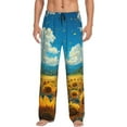 thumbnail image 2 of Lsque Field Bicycle Young Sunflower Print Men's Pajama Pants, Lounge Pant - Comfortable Home Wear,Elastic Waistband, Stylish Design-XX-Large, 2 of 9