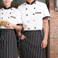 thumbnail image 2 of Cheers Veste de Chef à Manches Courtes Col Montant pour Cuisine et Travail, 2 of 8