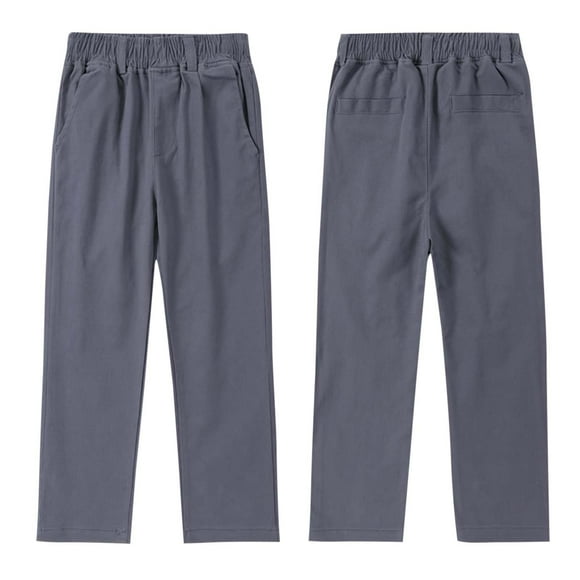 Bocqde Boys Cotton Dress Pants Fashion Casual Solid Color Trouser Pants Slim Fit Straight Tube Uniform Pant, 3-17 Years