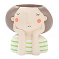thumbnail image 2 of Mini Pots for Plants Small Ceramic Succulent Pots Cute Girl Flower Planter Flowerpot Create Design, 2 of 4