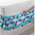 thumbnail image 2 of Umbrella Bed Skirt, Illustration of Clouds Rainy Weather Raindrops Sky High Daytime Elements, Elastic Bedskirt Dust Ruffle Wrap Around for Bedding Decor, 4 Sizes, Dark Pink and Blue, by Ambesonne, 2 of 2