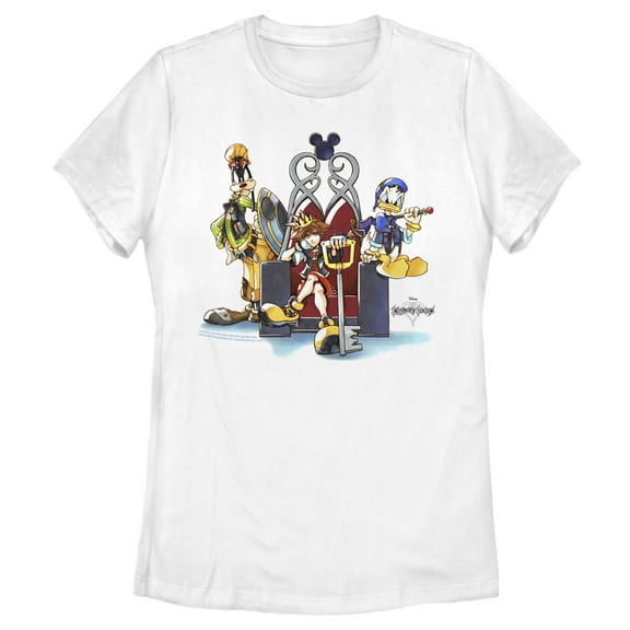 Women's Kingdom Hearts 1 King of Hearts  Graphic Tee White X Large