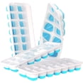 thumbnail image 2 of DOQAUS Bandejas para cubitos de hielo, paquete de 4, silicona de fácil liberación y flexible para 14 cubitos de hielo con tapa extraíble resistente a derrames, certificado LFGB y libre de BPA, para có, 2 of 4