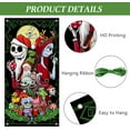 thumbnail image 3 of Christmas Jack Door Cover Decorations, Xmas Santa Monster Witch Front Door Banner Background, Funny Winter Holiday Wreath Indoor Outdoor Home Decor 3 x 6 FT, 3 of 6