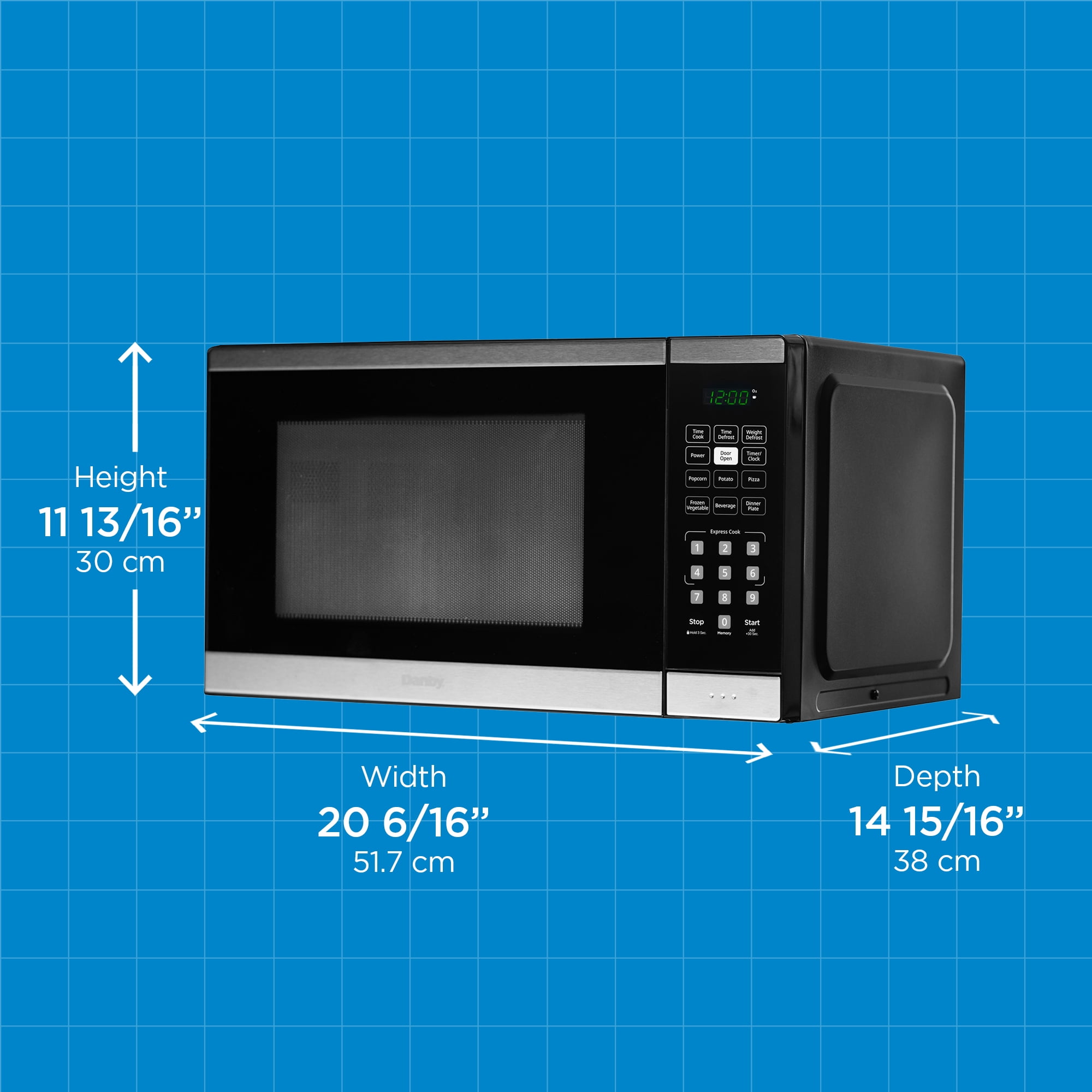 Danby 1.1 cu. ft. Countertop Microwave in Black and Stainless Steel (DBMW1126BBS)