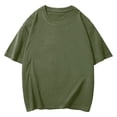 thumbnail image 4 of Plus Size Mens Big & Tall T Shirts Short Sleeve Crew Neck Tees Tops Vintage Washed Solid Color Pullover Going Out Streetwear Workout Tshirts Shirt Army Green XL, 4 of 4