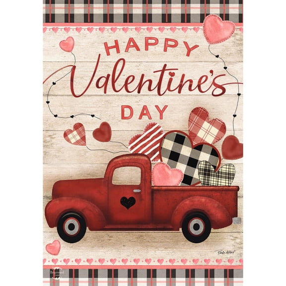 Briarwood Lane Garden Flag 12x18 For Outdoor Valentine's Love Pickup Primitive For Valentine's Heart Truck Garden Flag Flags For Outside