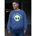 thumbnail image 2 of Alien Emoji Vibes Only - Retro UFO Space Graphic Men's Sweatshirt, 2 of 4