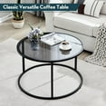 thumbnail image 6 of Round Modern Coffee Table - Tempered Glass Top - Living Room Accent Table, 6 of 9