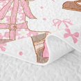 thumbnail image 5 of Erosebridal Cowgirl Cowboy Boot Quilt King for Girls, Cute Princess Bow King Coverlet Set, 3pcs, 5 of 7