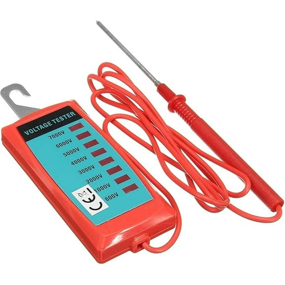Rongsi Electric Fence Tester,GK503B NEON Electric Fence Voltage Tester and Fault Finder Max 7 kV, NOT LED, Red