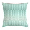 thumbnail image 1 of Chevron Throw Pillow Cushion Cover, Zigzag Stripes with Pastel Colors Hand Drawn Geometric Illustration, Decorative Square Accent Pillow Case, 18 X 18 Inches, Turquoise Pink and Ivory, by Ambesonne, 1 of 2