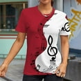 thumbnail image 5 of Tshirts Shirts For Women Vintage Musical Note Print Gif Tee Red M, 5 of 7
