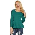 thumbnail image 1 of INSPIRE CHIC Chemise Péplum Décontractée pour Femme à Manches Longues à Encolure Dégagée, 1 of 6