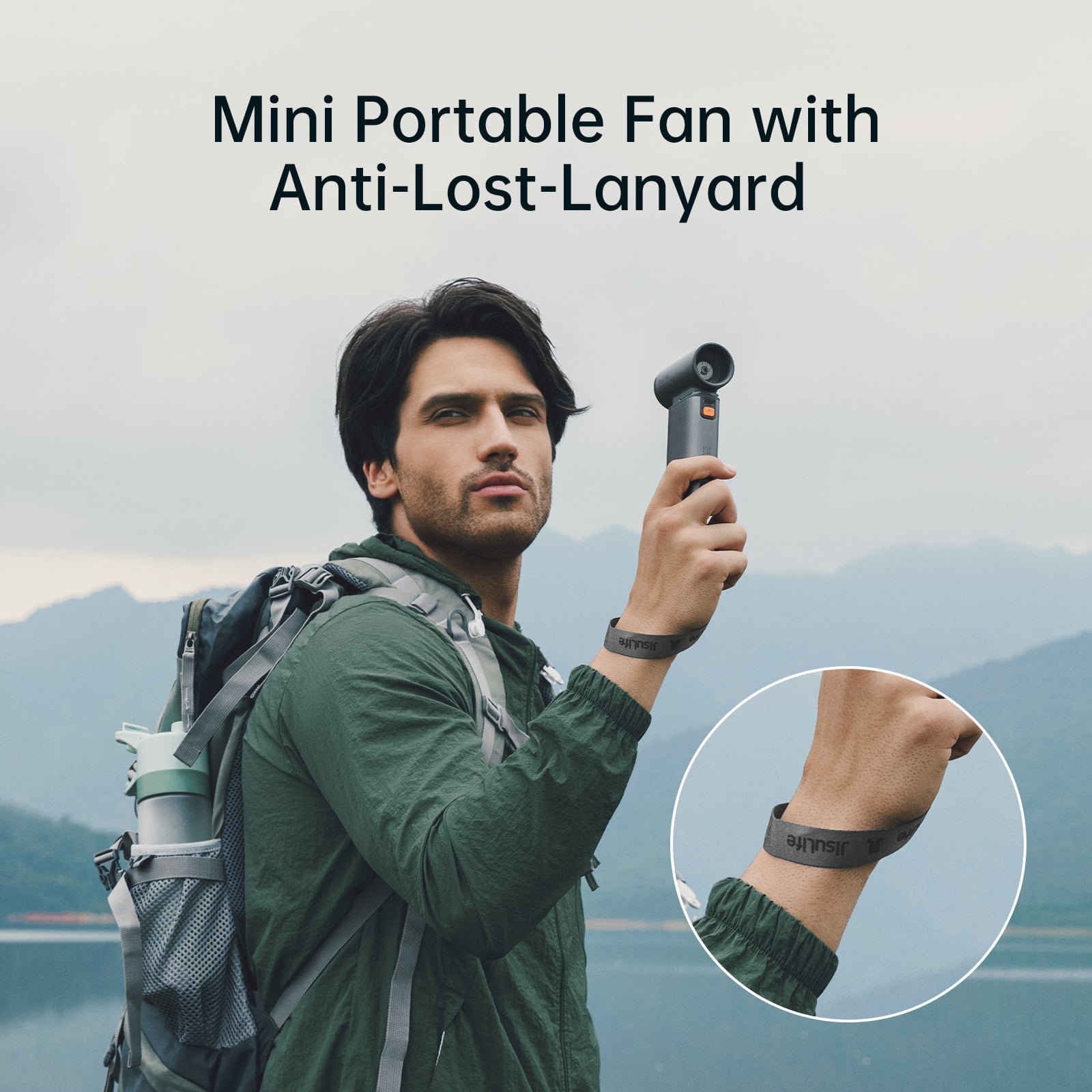 JISULIFE Portable Turbo Fan - 100-Speed Adjustable, 9000mAh Rechargeable, LED Display, Metal Shell with Accessories
