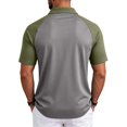 thumbnail image 5 of Fabrcox Men's Polo Shirts Short Sleeve Raglan Collared Mens Golf Shirts Color Block Regular Fit Casual Sports Mens Athletic Shirts Green XXXL, 5 of 7