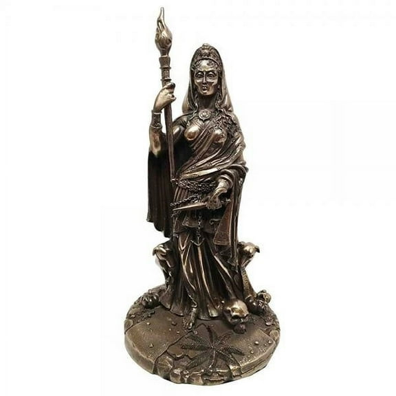 Greek White Goddess Hecate Sculpture Athenian Patroness of Crossroads, Witchcraft, Dogs and Poisonous Plants Statue (Bronze)