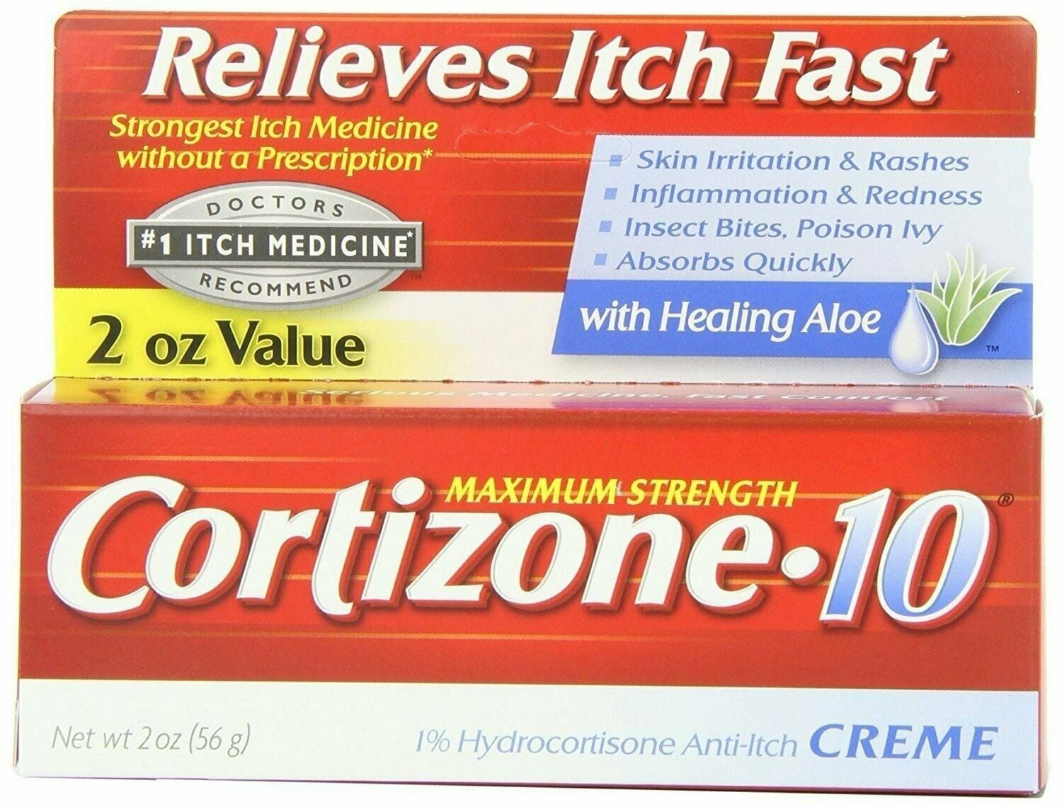 "Cortizone 10 Maximum Strength AntiItch Creme with Healing Aloe 2oz, 2