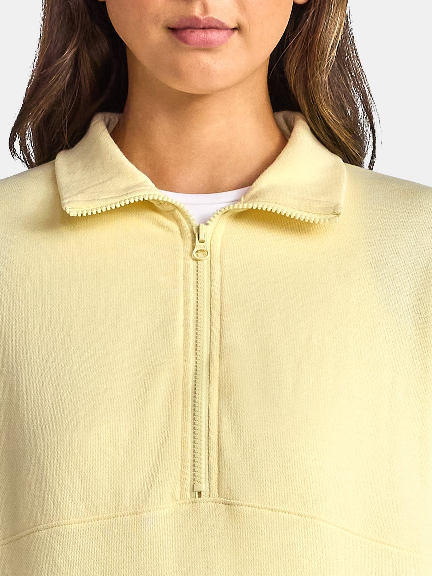 Time and Tru Women's Half Zip Fleece Sweatshirt, Sizes XS-XXXL