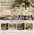 thumbnail image 6 of Round Outdoor Tablecloth with Umbrella Hole and Zipper, Vintage Sunflower Tablecloth with Elastic Waterproof, Summer Botanical Farmhouse Floral Patio Table Covers for 45" - 54" Picnic Pool Tables, 6 of 9